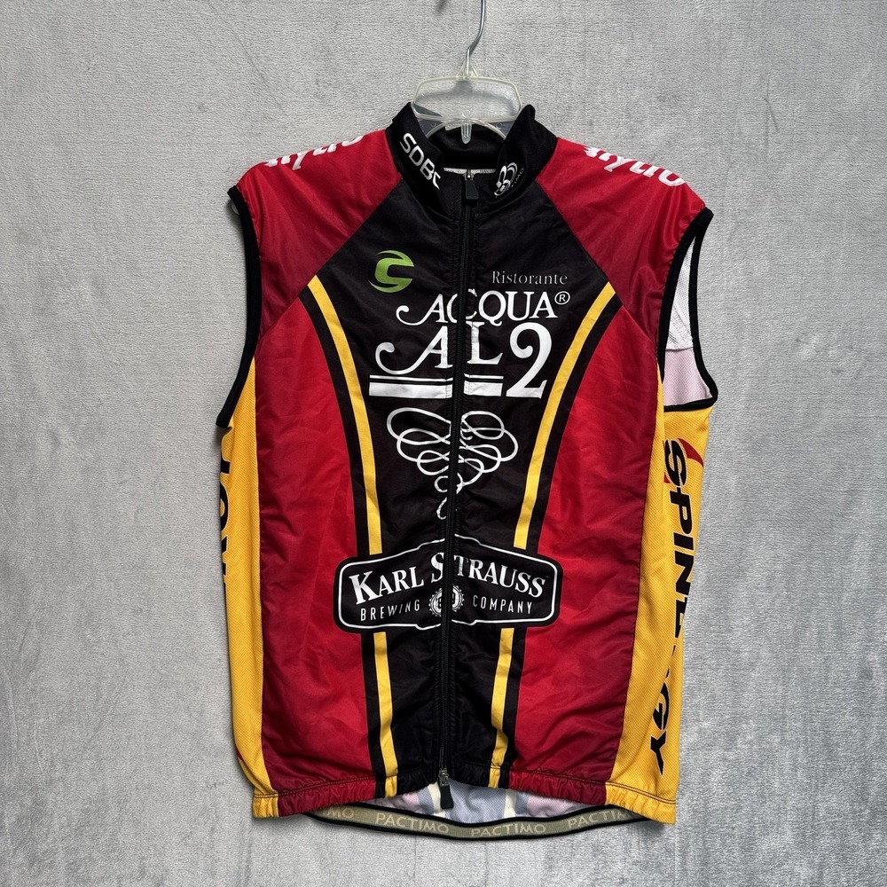 Pactimo SDBC‎ Karl Strauss Cycling Vest Mens Large Multicolor Full Zip Bike Top